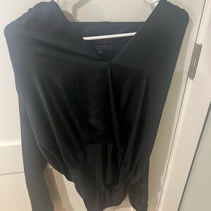 AllSaints Black Draped Top